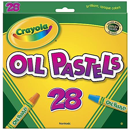 Crayola Oil Pastels; Art Tools; 28 ct; Bright, Bold Opaque Colors; Jumbo  Size; Hexagonal Shape…