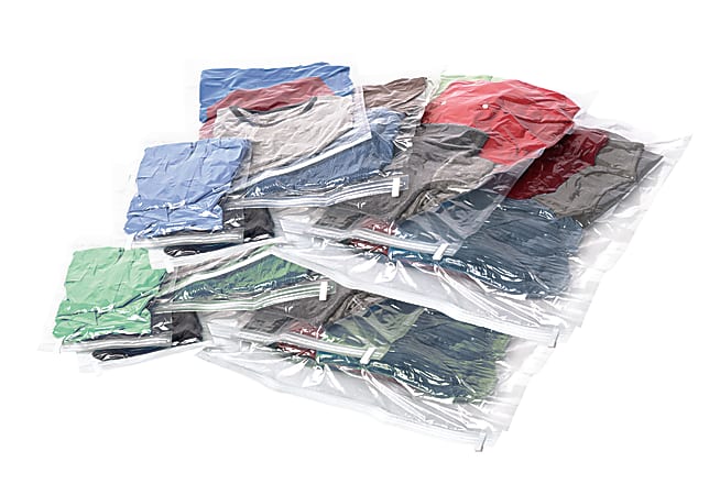 Samsonite® Compression Bag Kit, 12 Pieces, 31 1/2H x 23 5/8W x 1/2D,  Clear
