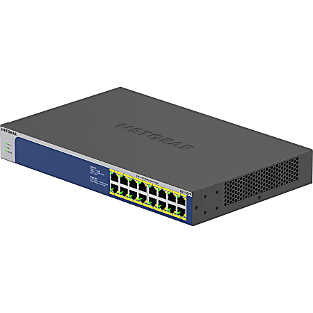 Netgear GS516PP Ethernet Switch - 16 Ports - 2 Layer Supported - 316.10 W Power Consumption - 260 W PoE Budget - Twisted Pair - PoE Ports - Desktop, Rack-mountable - Lifetime Limited Warranty
