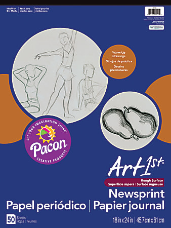 Pacon® Art1st® Newsprint Pad, 18" x 24", 50 Sheets, White