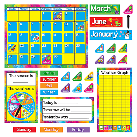 TREND Year Around Calendar Bulletin Board Set, Multicolor