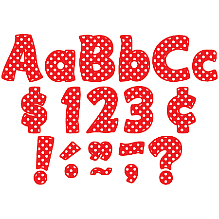 Teacher Created Resources Funtastic Font Polka Dot Letters And Numbers, 4", Red, Pre-K - Grade 8, Pack Of 208