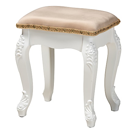 Baxton Studio Isabella Ottoman, Beige