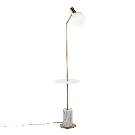 LumiSource Ana Floor Lamp, 73"H, White/Gold