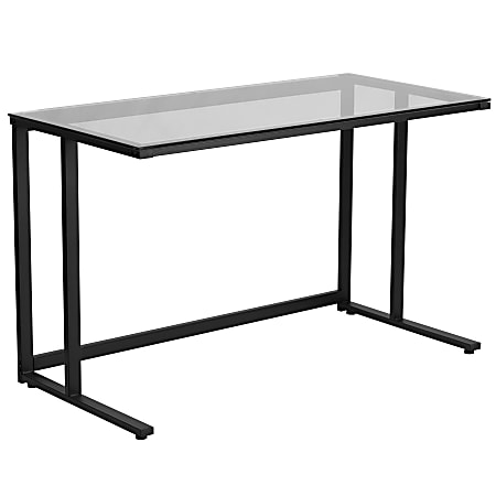 Black glass deals desk office depot