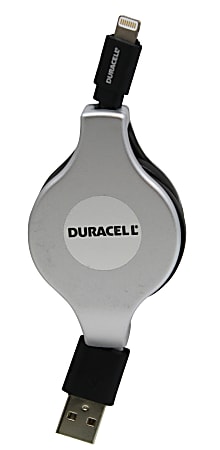 Duracell® Retractable USB Sync & Charge Cable For Apple Lightning Devices