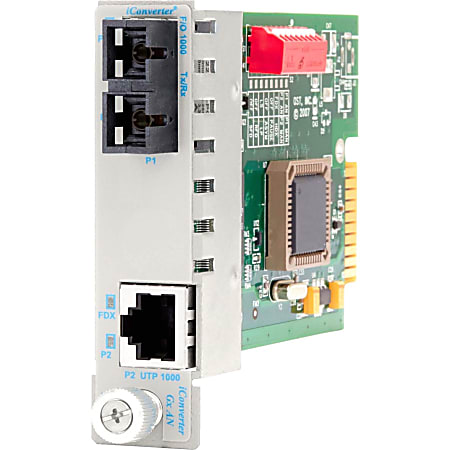 Omnitron iConverter 1000Mbps Gigabit Ethernet Fiber Media Converter RJ45 SC Multimode 550m Module - 1 x 1000BASE-T; 1 x 1000BASE-SX; Internal Module; Lifetime Warranty