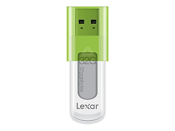 Lexar® JumpDrive® S50 USB 2.0 Flash Drive, 32GB, White/Green