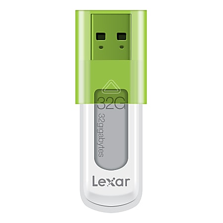 Lexar® JumpDrive® S50 USB 2.0 Flash Drive, 32GB, White/Green