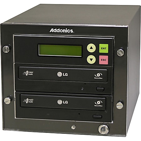 Addonics DGC1 - (1:1 DVD Duplicator) - StandaloneDVD-ROM, DVD-Writer - 24x DVD+R, 24x DVD-R, 8x DVD+R, 8x DVD-R, 48x CD-R - 6x DVD-RW, 8x DVD+RW, 5x DVD-RAM, 24x CD-RW - eSATA, SATA - 48 CD Read/48 CD Write/24 CD Rewrite
