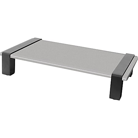 Kantek Modern Monitor Riser - 3.6" Height x 22" Width x 10.2" Depth - Steel, Medium Density Fiberboard (MDF) - Black, Gray