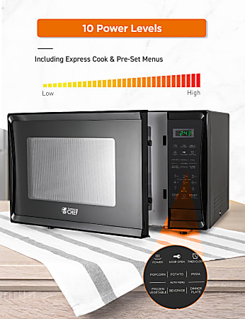 Commercial Chef 1.1 Cu. ft. Countertop Microwave Oven Black