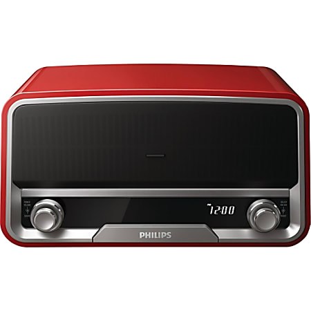 Philips ORD7100R Desktop Clock Radio - 10 W RMS - Stereo - Apple Dock Interface - Proprietary Interface