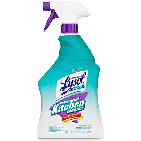Lysol Anti-bact. Kitchen Cleaner - Spray - 0.25 gal (32 fl oz) - Fresh Citrus ScentBottle - 12 / Carton - Off White
