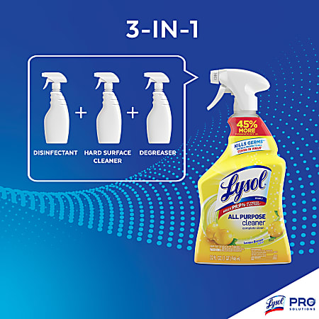 Lysol 32 oz. Lemon Breeze All-Purpose Cleaner and Disinfectant Spray  19200-75352 - The Home Depot