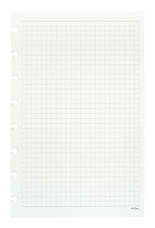 TUL® Discbound Notebook Refill Pages, Junior Size, Graph Ruled, 50 Sheets, White