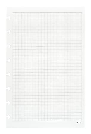 TUL® Discbound Notebook Refill Pages, Junior Size, Graph Ruled, 50 Sheets, White