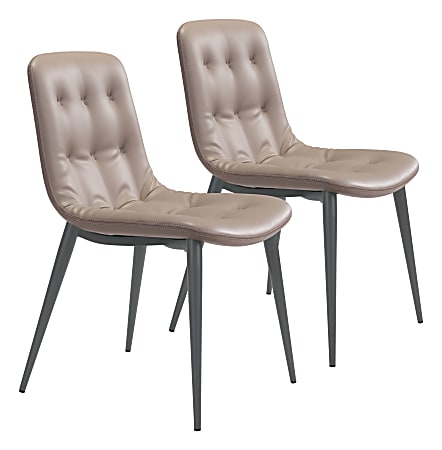 Zuo Modern Tangiers Dining Chairs, Taupe, Set Of