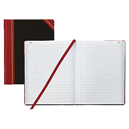 Adams Maroon Spine Record Ledger Book - 150 Sheet(s) - Sewn Bound - 10 3/8" x 8 1/8" Sheet Size - Black Print Color - Black Cover - 1 / Book