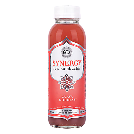 GT Synergy Organic Guava Goddess Kombucha, 10 Fl oz, Pack Of 12 Drinks