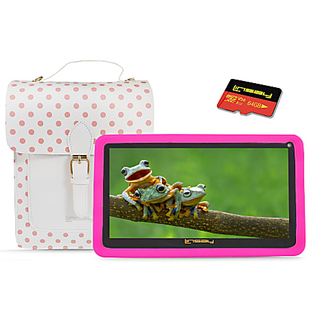 Linsay 7" Tablet, 2GB Memory, 32GB Storage, Android 12, Kids Pink