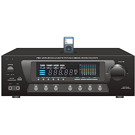 PyleHome PT270AIU AM/FM Receiver - 300 W RMS - 2 Channel - Black - AM, FM - USB - iPod Supported