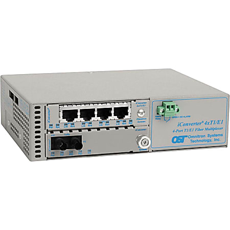Omnitron Systems iConverter 8820-5-B Multiplexer - 4 x T1/E1 , 1 x 100Base-FX - 100Mbps Fast Ethernet, 1.544Mbps T1 , 2.048Mbps E1