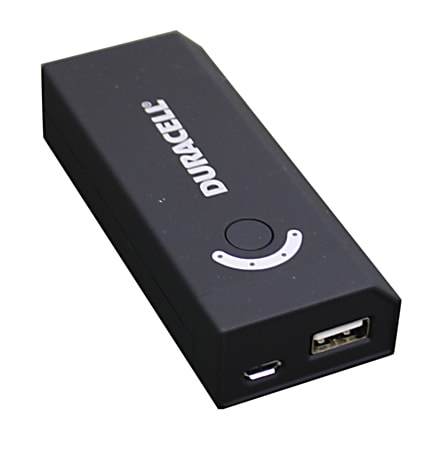 Duracell® Portable Power Bank With 4000 mAh Battery, Black