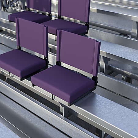 Flash Furniture Grandstand Comfort Seats, Dark Purple/Black, Set Of 2 Seats