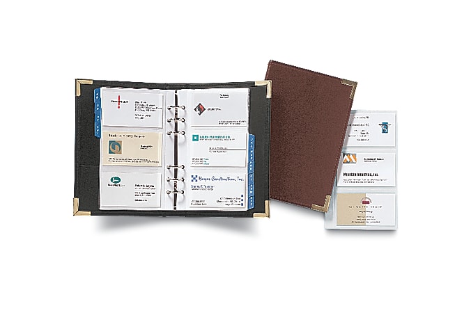 Rolodex Small Business Card Binder 120 Card Capacity 5 12 x 8 Black ...