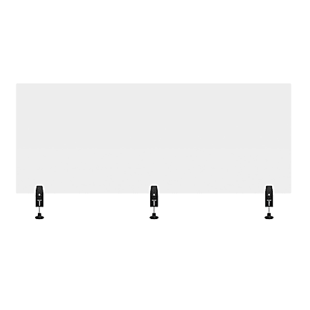 LUX Reclaim Acrylic Clamp-On Sneeze Guard Desk Divider, 24" x 60", Clear