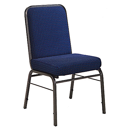 OFM ComfortClass Heavy-Duty Stack Chairs, Pinpoint Navy, Set Of 6