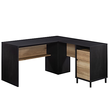 Sauder® Acadia Way 59”W L-Shaped Desk, Raven Oak/Timber Oak