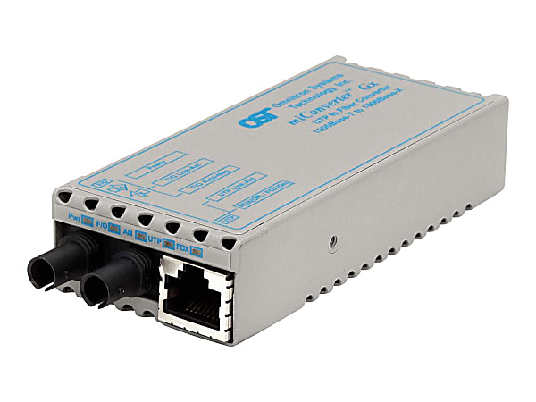 Omnitron miConverter Gx - Fiber media converter - GigE - 1000Base-T, 1000Base-X - RJ-45 / ST single-mode - up to 7.5 miles - 1310 nm