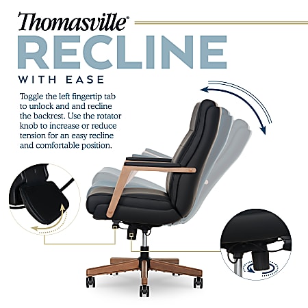 Thomasville Fendley Ergonomic Vegan Leather Mid Back Office Chair BlackBrown ODP Business Solutions