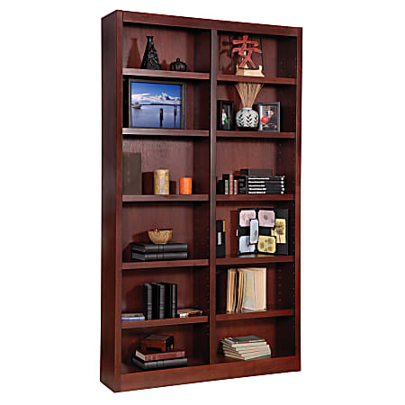 Concepts In Wood Double-Wide Bookcase, 12 Shelves, Cherry