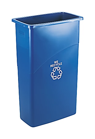 Rubbermaid® Commercial Slim Jim Plastic Recycling Container, 23 Gallons, Blue