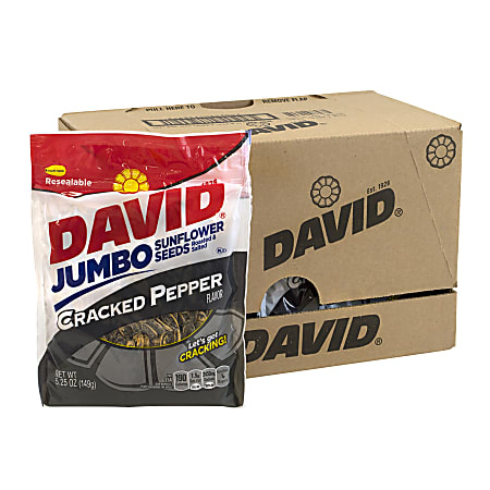 David Jumbo Seeds Cracked Pepper, 5.25 oz, 12 Count