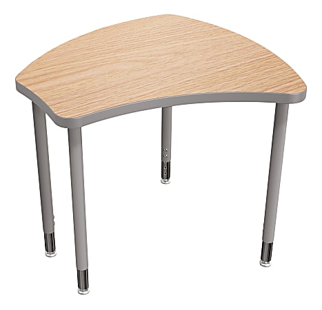Balt Shapes Desk Configurable Student Desking, With Book Box, Castle Oak Top/Platinum Base