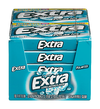 Wrigley's® Extra® Polar Ice Gum, 0.095 Oz, Box Of 10