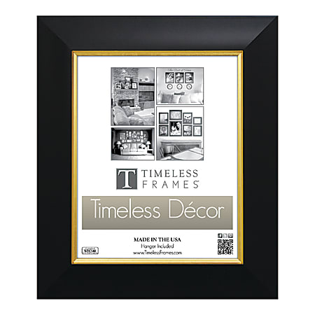 Timeless Frames® Jordan Frame, 8" x 10", Black/Gold