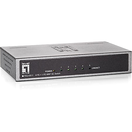LevelOne FEU-0511 4- Port 10/100 + 1-Port 100BaseFX MM/SC Desktop Switch