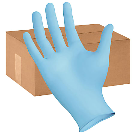 Boardwalk Disposable Nitrile Exam Gloves, Large, Blue, Box Of 100 Gloves
