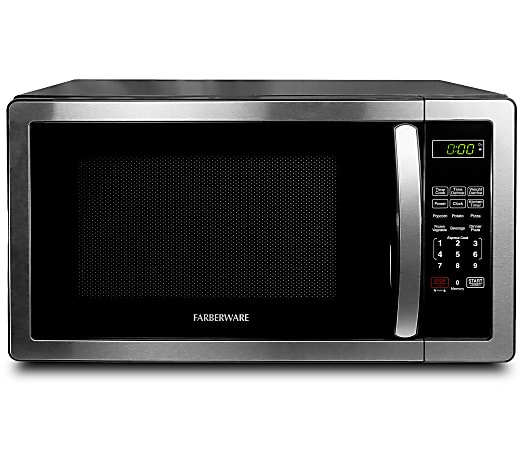 Farberware Classic 1.1 Cu Ft Countertop Microwave, Stainless Steel/Black