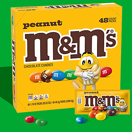 M Ms Peanut Chocolate Candies 1.74 Oz Box Of 48 - Office Depot