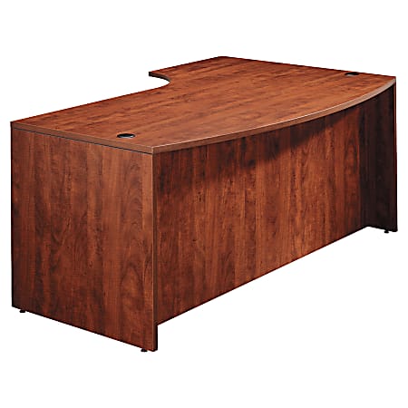 Alera® Valencia Series Lefthand Porkchop Desk Shell, 29 1/2"H x 72"W x 48"D, Medium Cherry