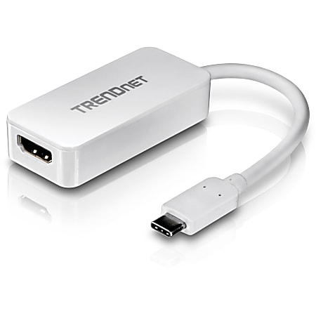 TRENDnet USB-C to HDMI 4K UHD Display Adapter, USB Type C, HDTV, 30Hz, Supports Windows 10 and Mac OS 10.6 and above, 2-Year Warranty, 5.5 inch length, TUC-HDMI - USB 3.1 Type C to HDMI Adapter