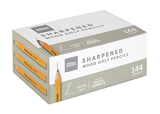 Office Depot® Brand Golf Pencils, Presharpened, #2 Lead, Medium, Pack of 144