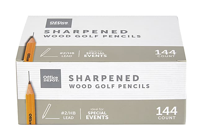 Golf Wooden Pencils, 0.7 mm, HB (#2), Black Lead, Yellow Barrel, 144/Box -  Office Express Office Products