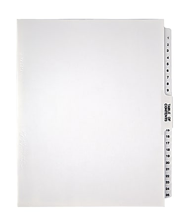 Office Depot® Brand Legal Index Exhibit Unpunched Dividers With Laminated  Tabs, Black/White, Numbered 1-25